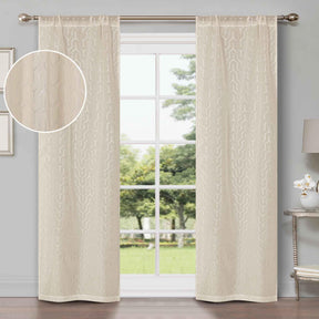 Cormac Printed Geometric Trellis Sheer Curtain Set of 2 Panels - Sheer Curtains by Superior