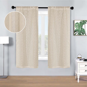 Cormac Printed Geometric Trellis Sheer Curtain Set of 2 Panels - Sheer Curtains by Superior