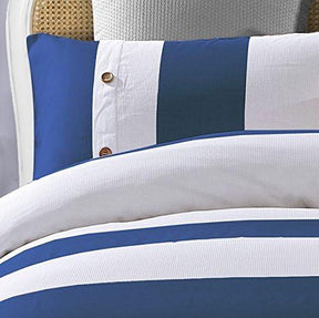 Cotton 3-Piece Nautical Stripe Duvet Cover Set - Duvet Cover Set by Superior