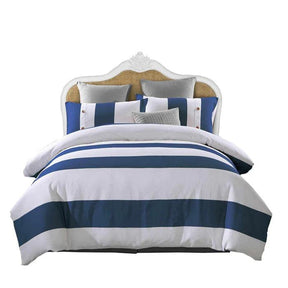 Cotton 3-Piece Nautical Stripe Duvet Cover Set - Duvet Cover Set by Superior