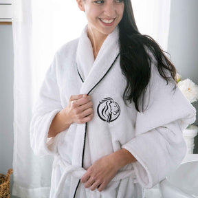 Cotton Embroidered Bathrobe Adults Unisex Bath Robe for Men and Women - Bath Robe by Superior