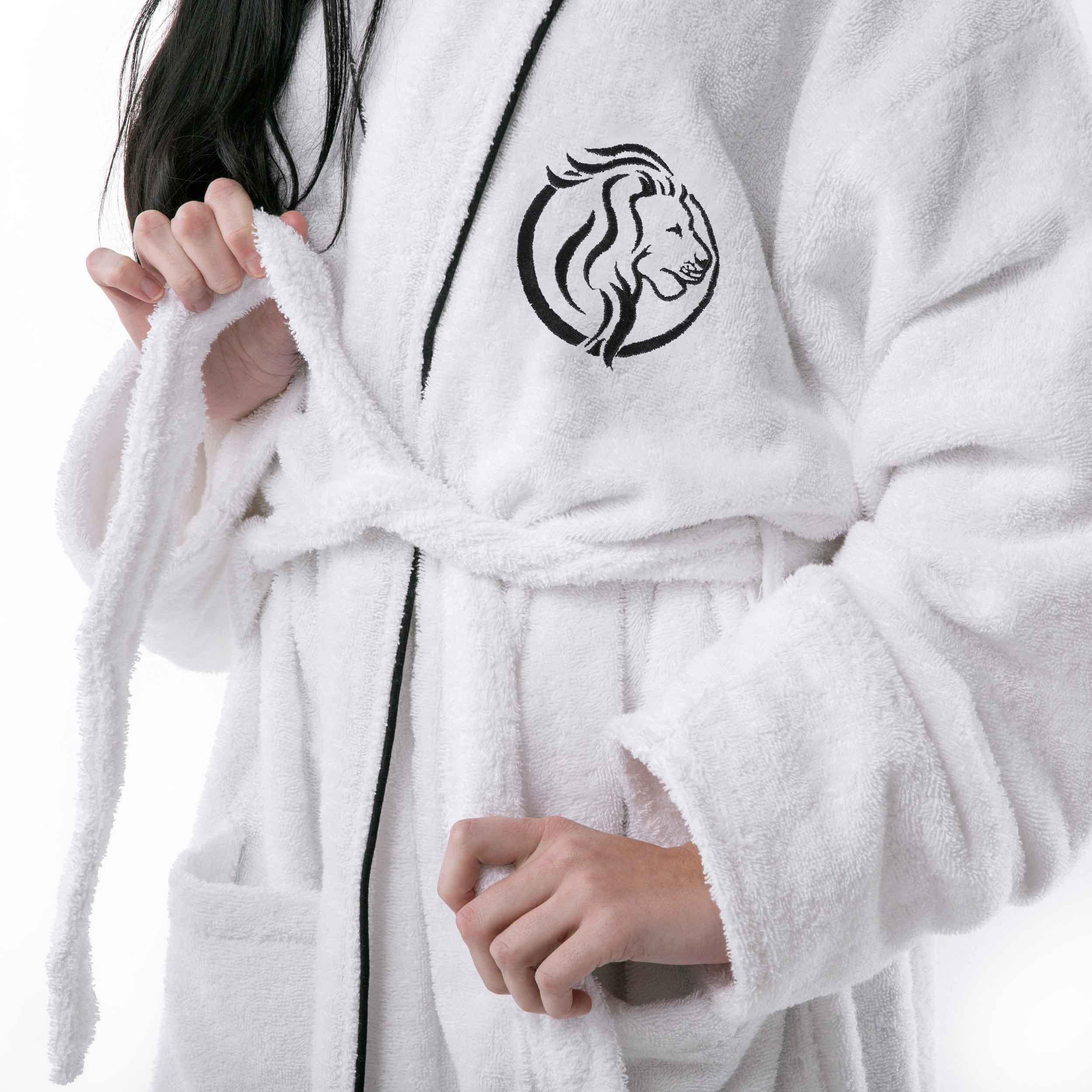 Cotton Embroidered Bathrobe Adults Unisex Bath Robe for Men and Women - Bath Robe by Superior