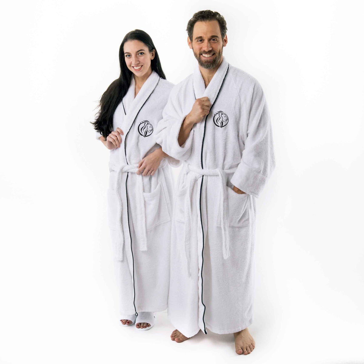 Cotton Embroidered Bathrobe Adults Unisex Bath Robe for Men and Women - Bath Robe by Superior