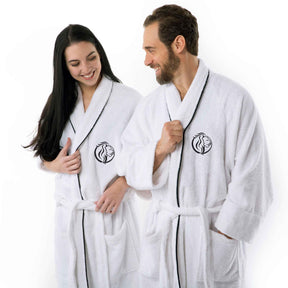 Cotton Embroidered Bathrobe Adults Unisex Bath Robe for Men and Women - Bath Robe by Superior