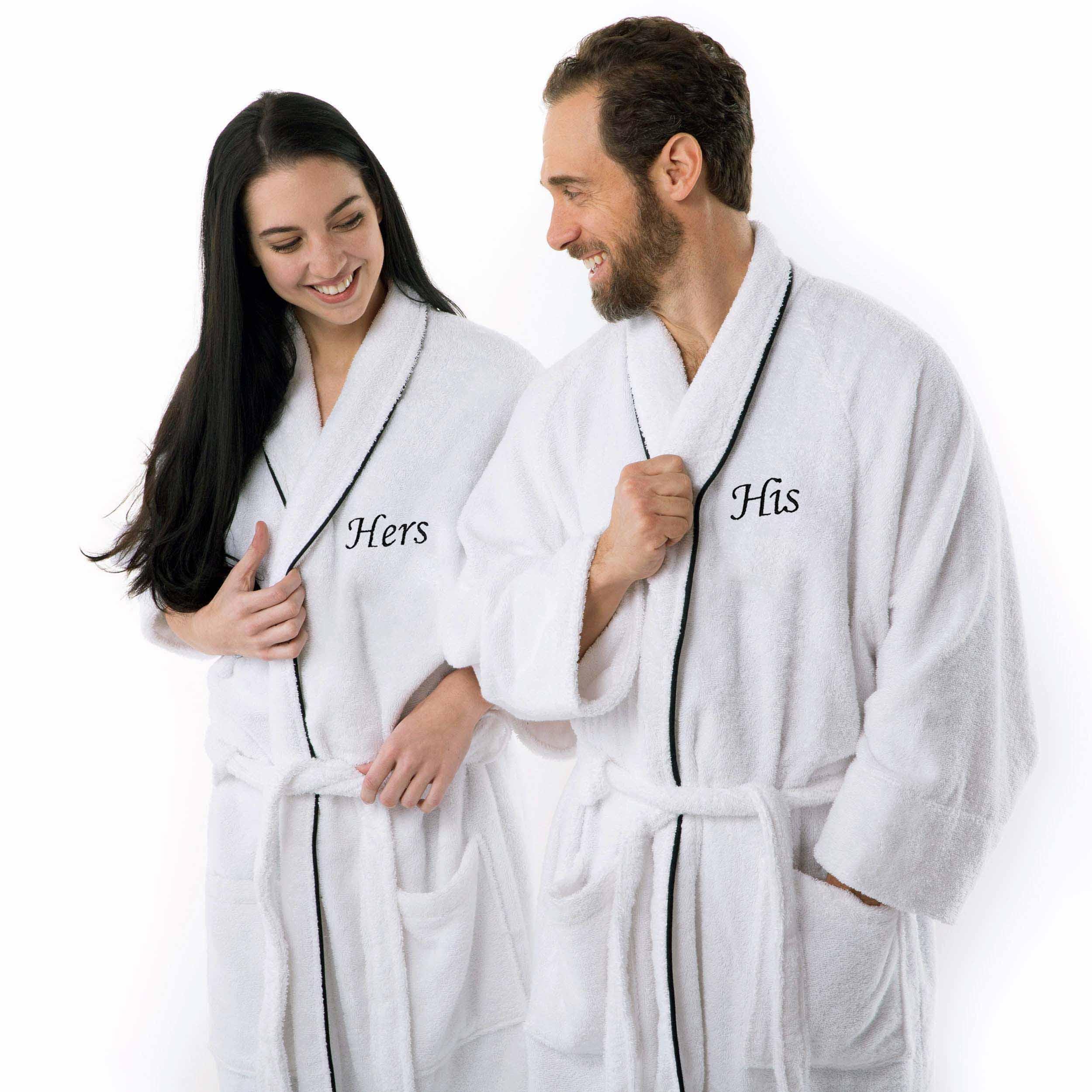 Cotton Embroidered Bathrobe Adults Unisex Bath Robe for Men and Women - Bath Robe by Superior