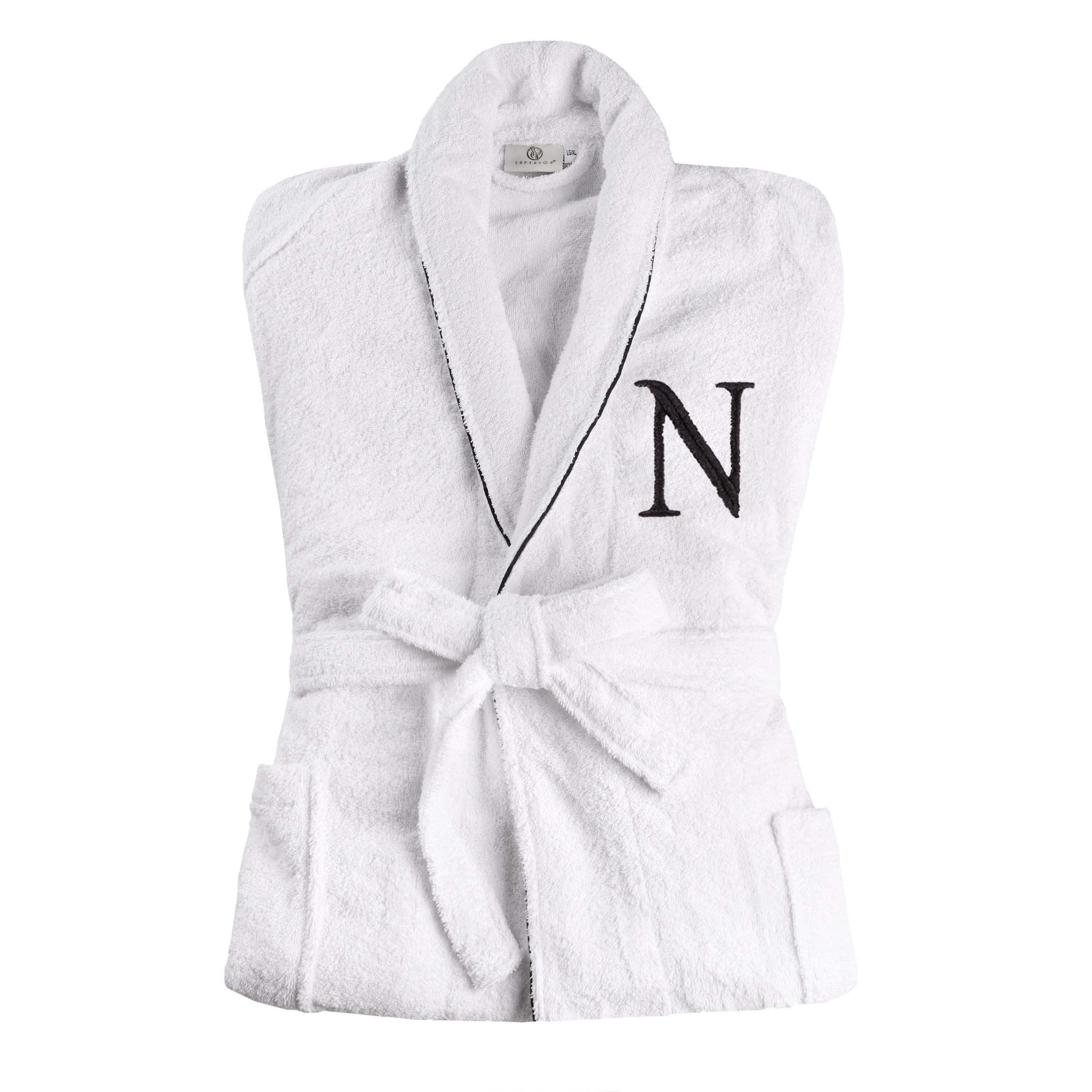 Cotton Embroidered Bathrobe Adults Unisex Bath Robe for Men and Women - Bath Robe by Superior