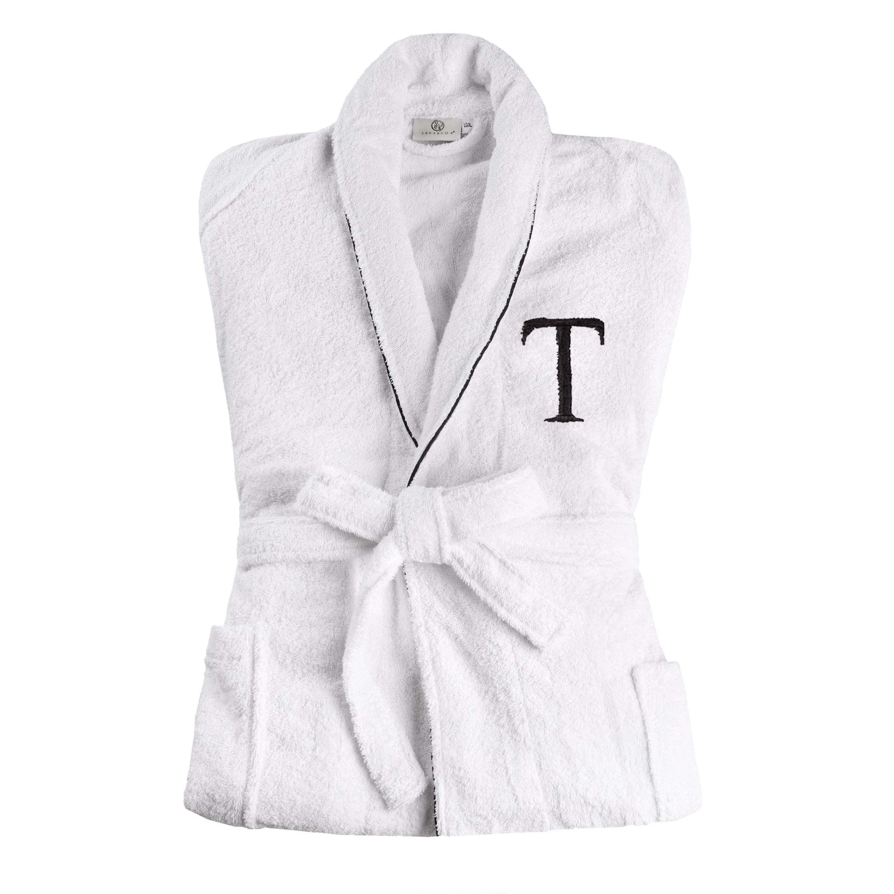 Cotton Embroidered Bathrobe Adults Unisex Bath Robe for Men and Women - Bath Robe by Superior