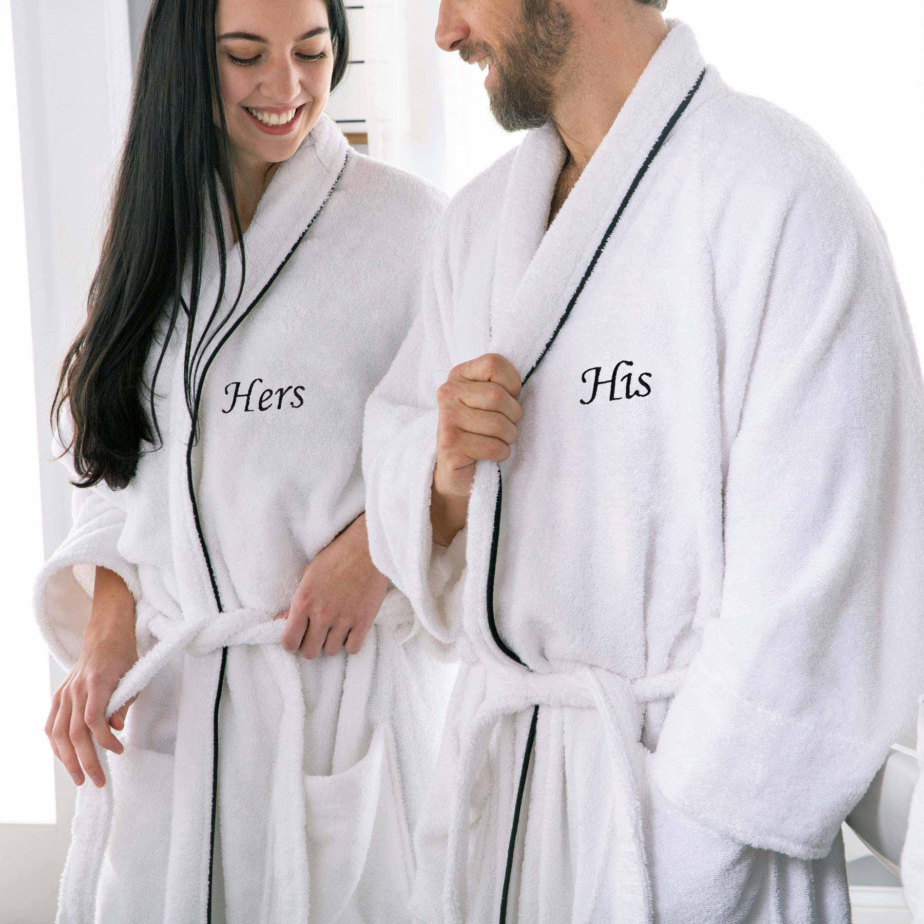 Cotton Embroidered Bathrobe Adults Unisex Bath Robe for Men and Women - Bath Robe by Superior