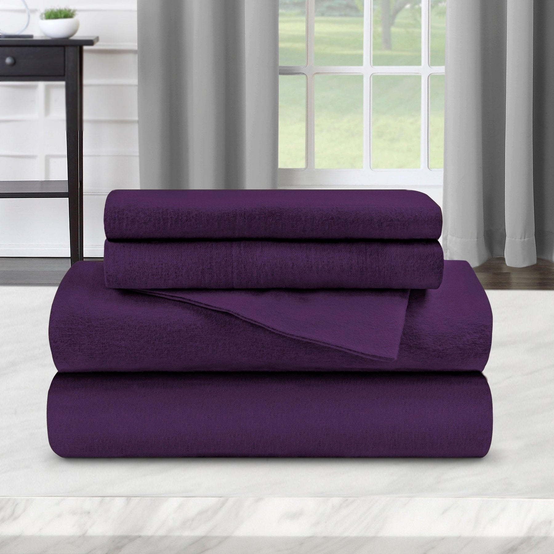 Cotton Flannel Solid Deep Pocket Bed Sheet Set - Sheet Set by Superior