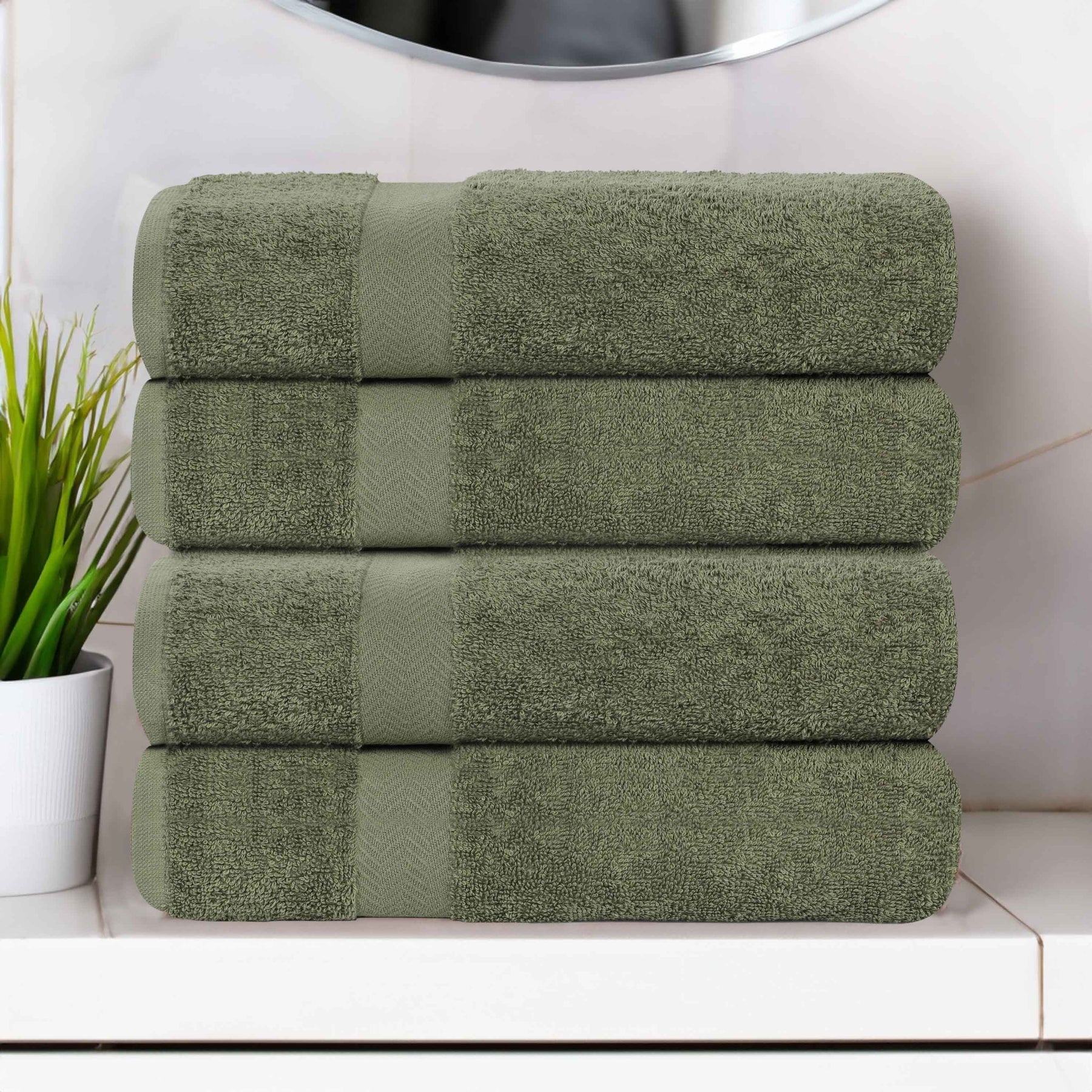 Cotton Highly Absorbent Eco-Friendly Quick Dry 4 Piece Bath Towel Set - Bath Towel by Superior