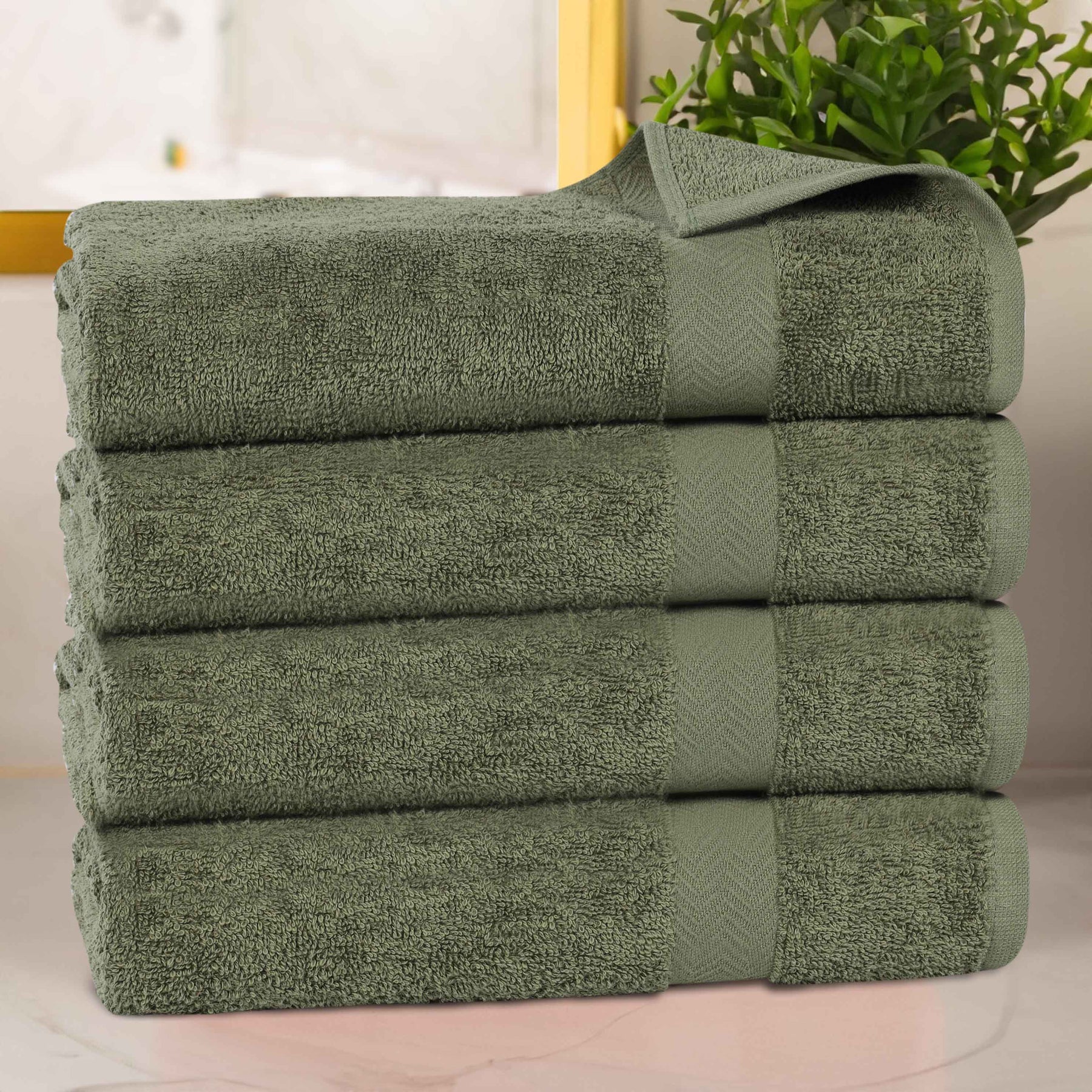 Cotton Highly Absorbent Eco-Friendly Quick Dry 4 Piece Bath Towel Set - Bath Towel by Superior