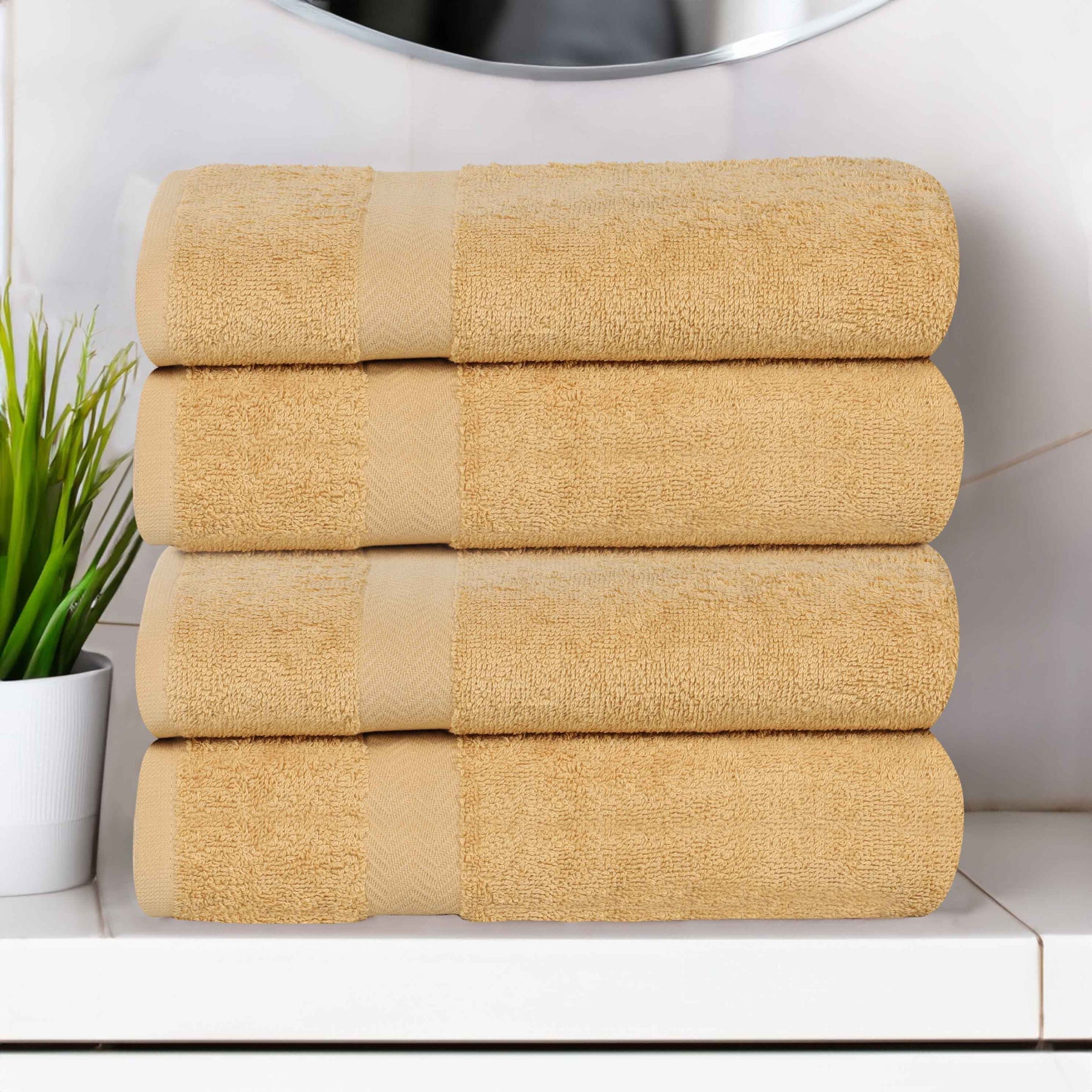 Cotton Highly Absorbent Eco-Friendly Quick Dry 4 Piece Bath Towel Set - Bath Towel by Superior