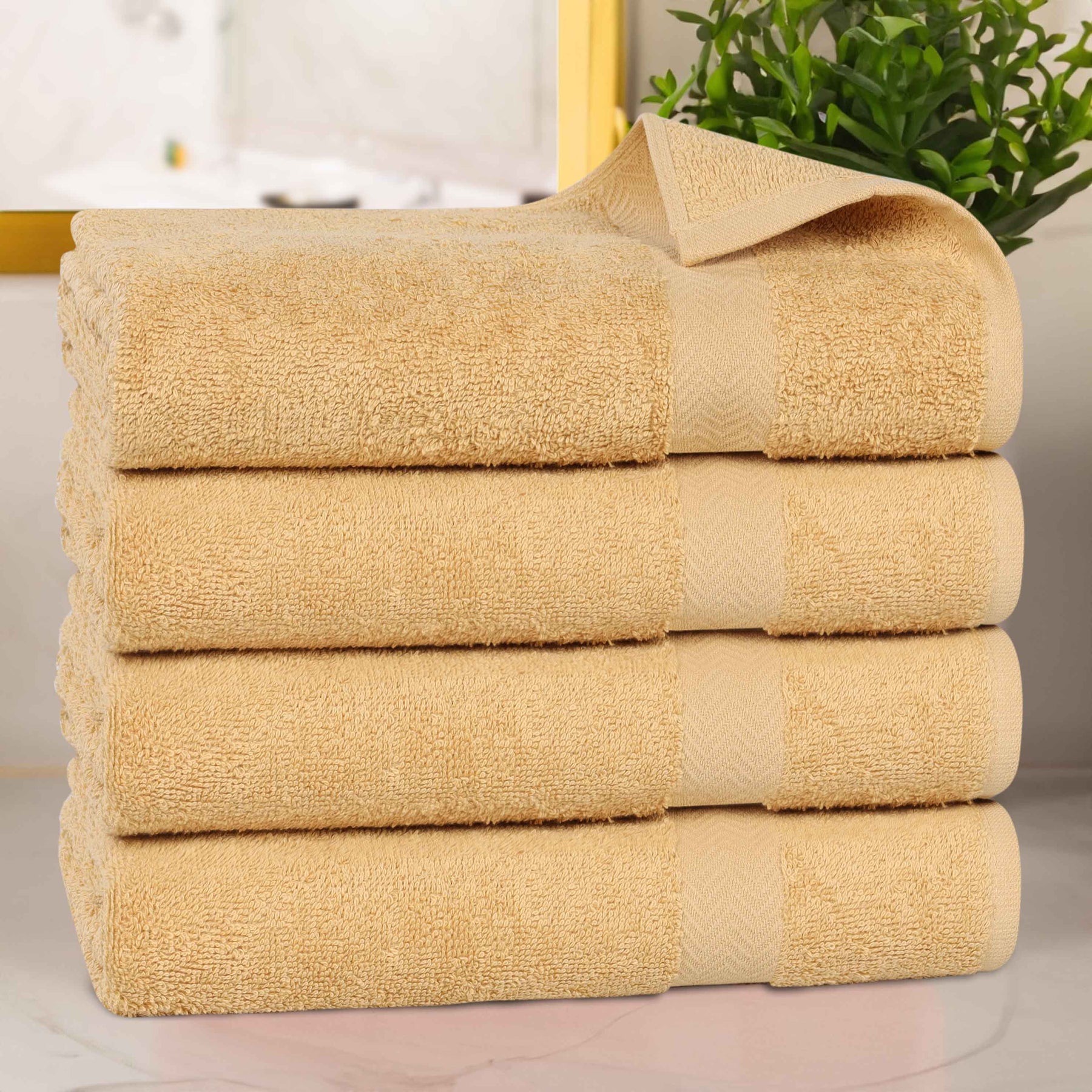 Cotton Highly Absorbent Eco-Friendly Quick Dry 4 Piece Bath Towel Set - Bath Towel by Superior