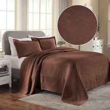 Cotton Jacquard Matelassé Scalloped Geometric Fret Bedspread Set - Bedspread by Superior