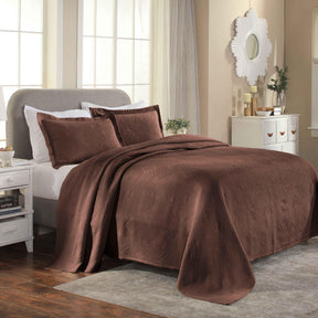 Cotton Jacquard Matelassé Scalloped Geometric Fret Bedspread Set - Bedspread by Superior