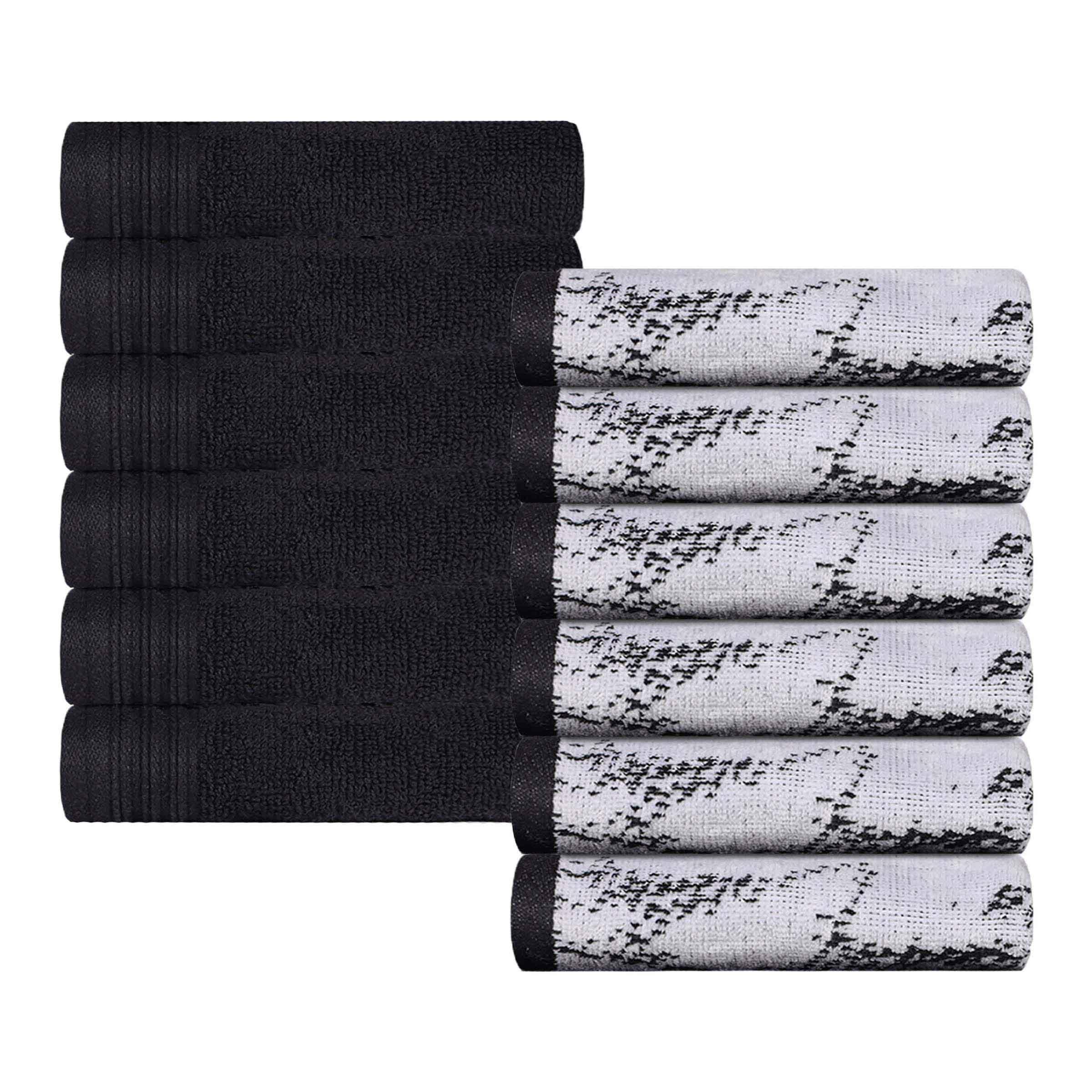 Cotton Marble and Solid Medium Weight Face Towel/ Washcloth Set of 12 - Face Towel by Superior