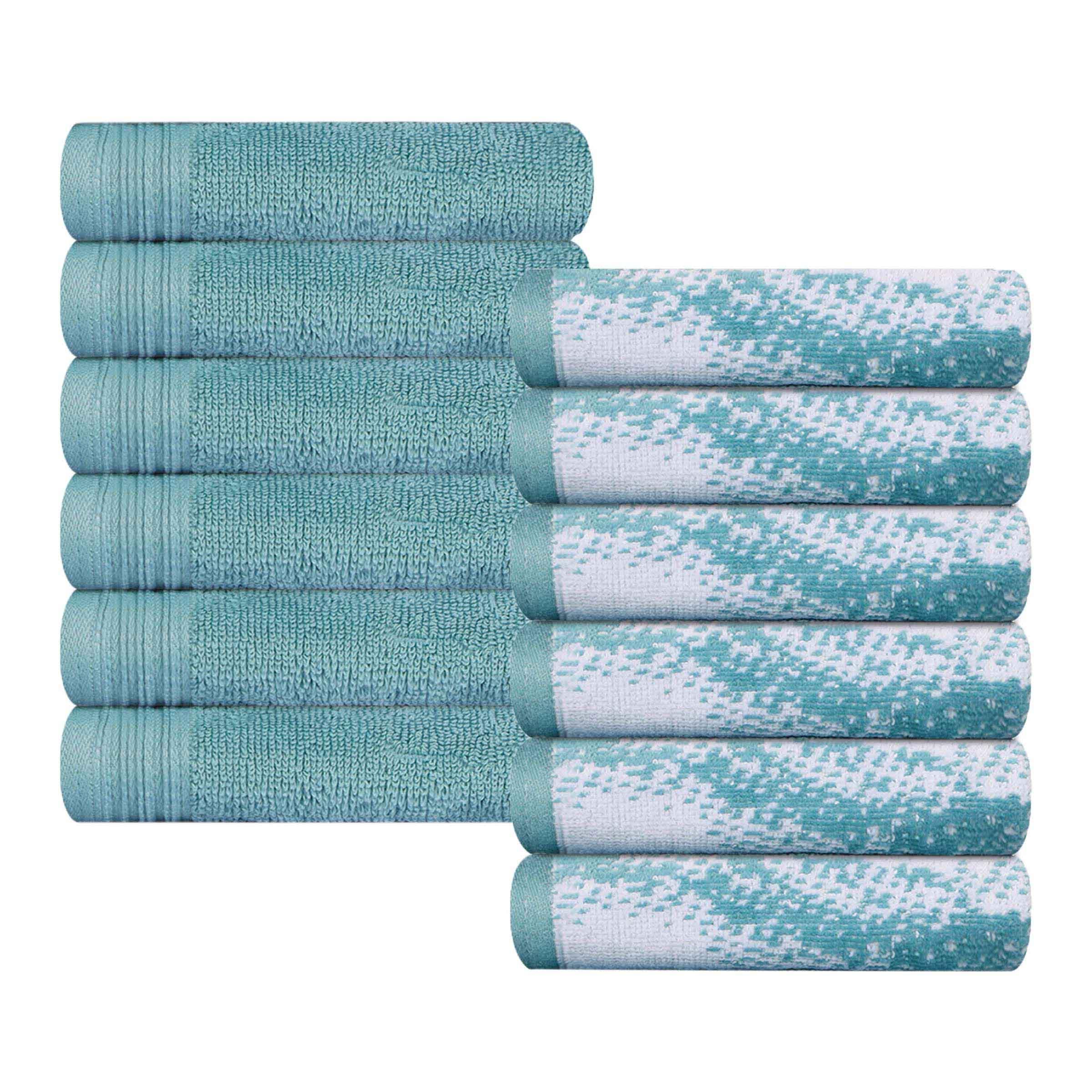 Cotton Marble and Solid Medium Weight Face Towel/ Washcloth Set of 12 - Face Towel by Superior