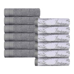 Cotton Marble and Solid Medium Weight Face Towel/ Washcloth Set of 12 - Face Towel by Superior