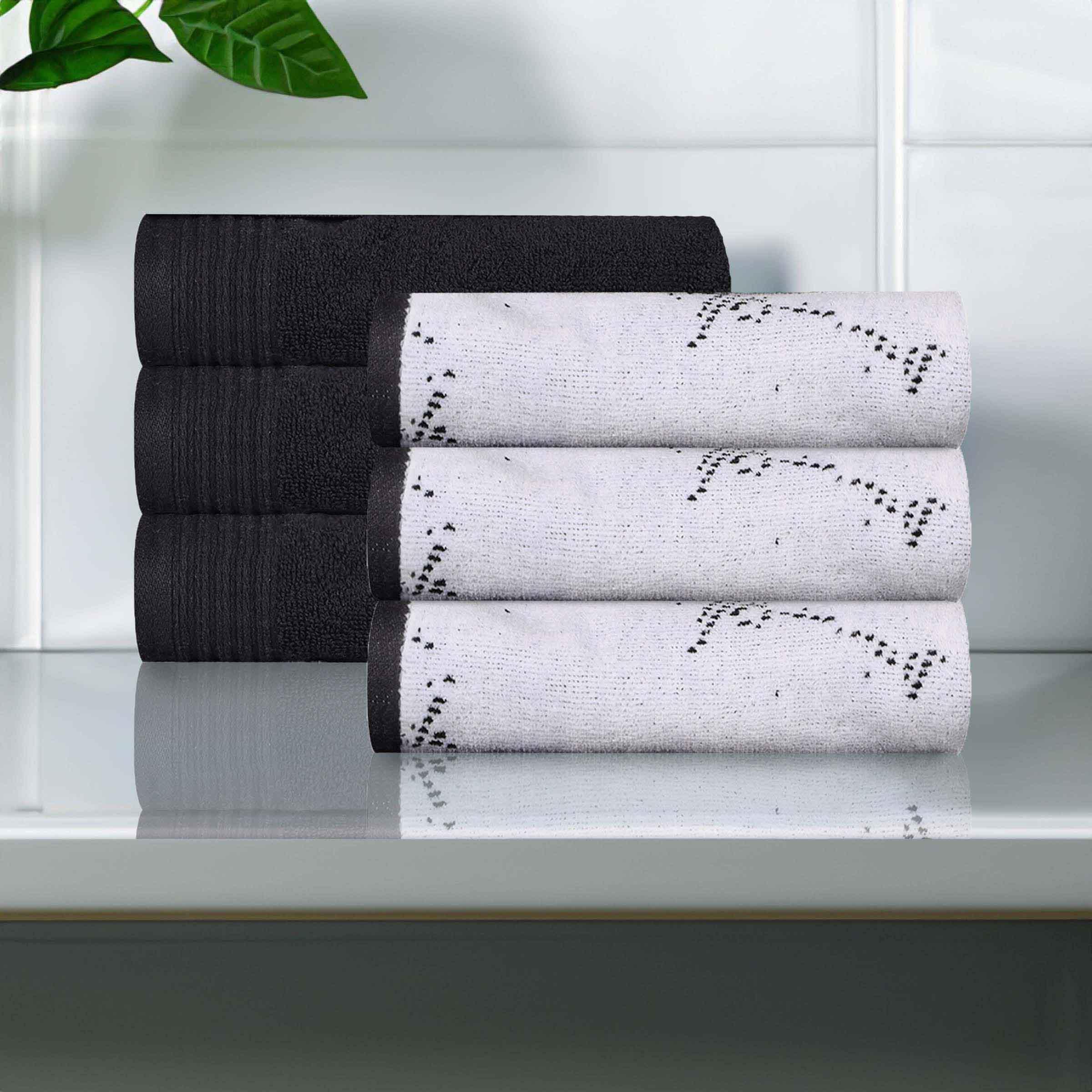 Cotton Marble and Solid Medium Weight Hand Towel Set of 6 - Hand Towel by Superior