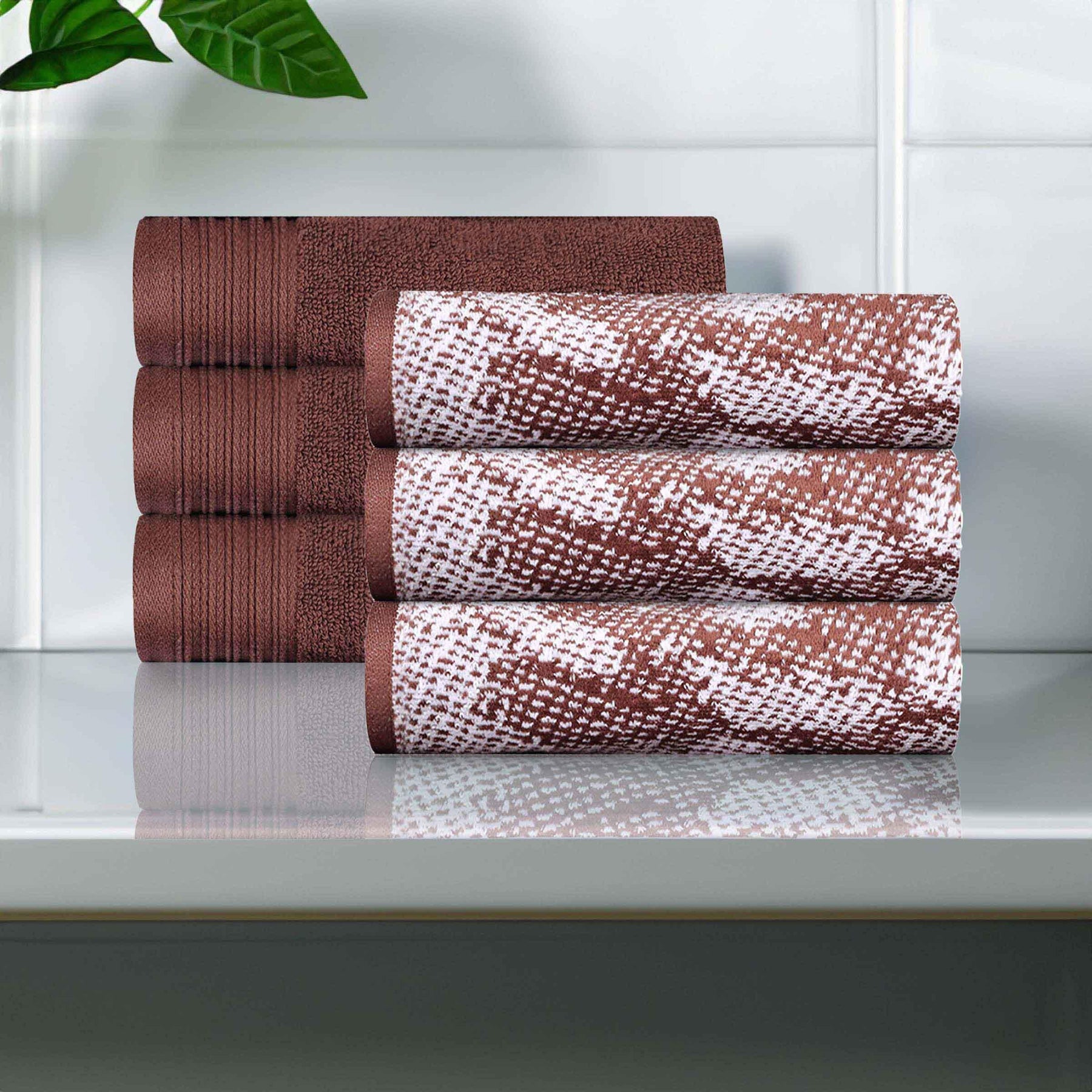 Cotton Marble and Solid Medium Weight Hand Towel Set of 6 - Hand Towel by Superior