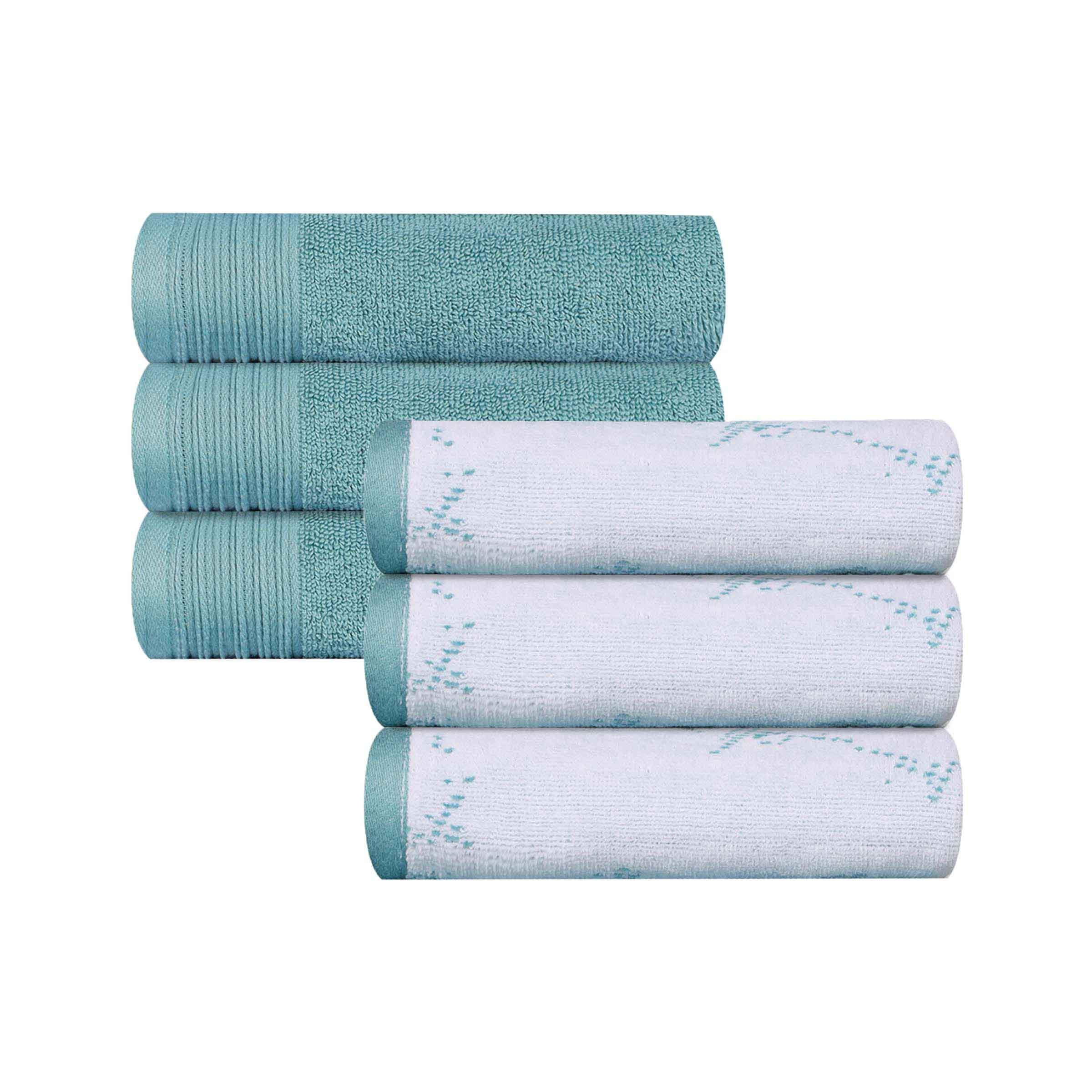 Cotton Marble and Solid Medium Weight Hand Towel Set of 6 - Hand Towel by Superior