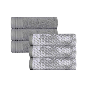 Cotton Marble and Solid Medium Weight Hand Towel Set of 6 - Hand Towel by Superior