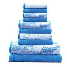 Cotton Marble and Solid Quick Dry 10 Piece Assorted Bathroom Towel Set - Towel Set by Superior