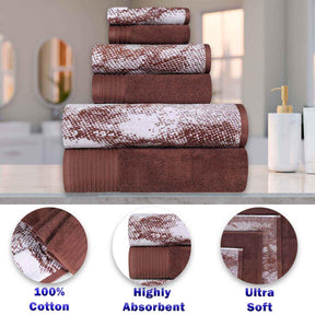 Cotton Marble and Solid Quick Dry 10 Piece Assorted Bathroom Towel Set - Towel Set by Superior