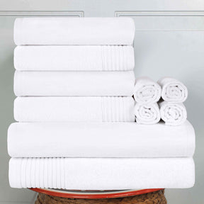 Cotton Marble and Solid Quick Dry 10 Piece Assorted Bathroom Towel Set - Towel Set by Superior