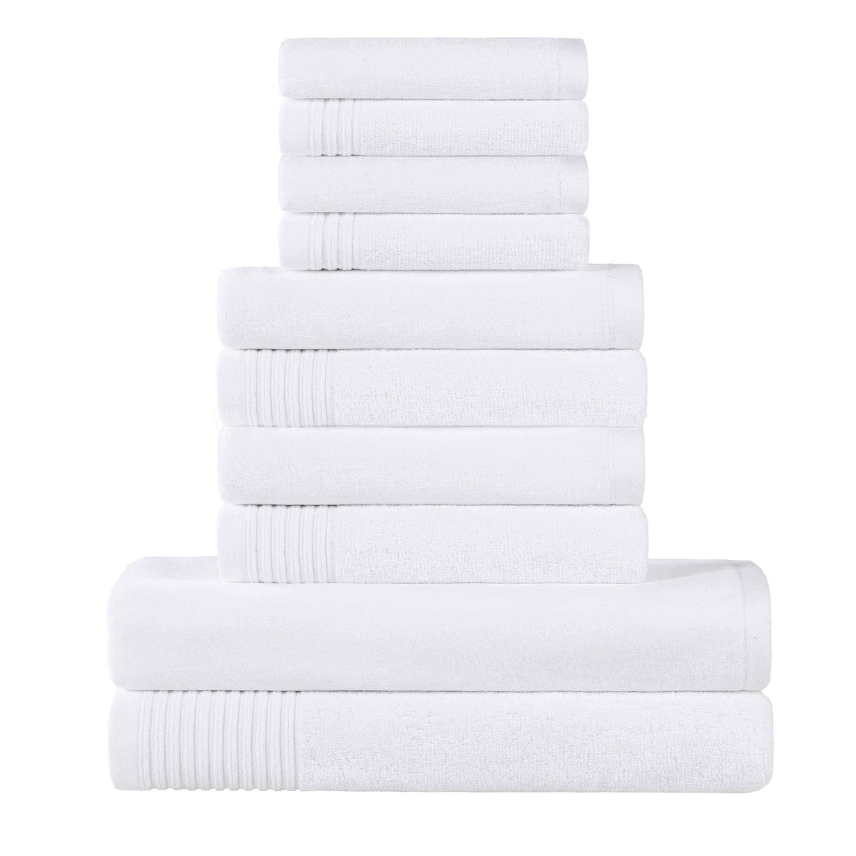 Cotton Marble and Solid Quick Dry 10 Piece Assorted Bathroom Towel Set - Towel Set by Superior