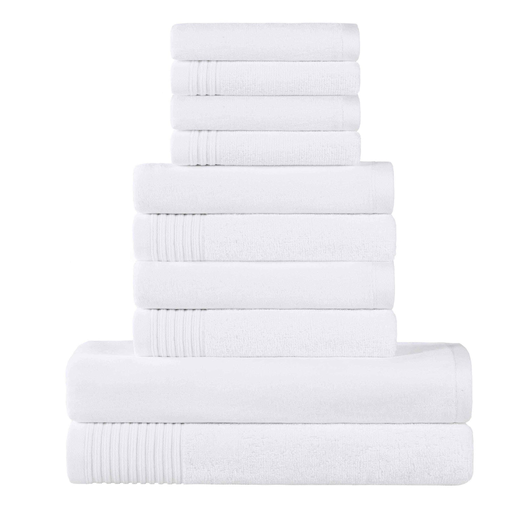 Cotton Marble and Solid Quick Dry 10 Piece Assorted Bathroom Towel Set - Towel Set by Superior