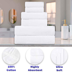 Cotton Marble and Solid Quick Dry 10 Piece Assorted Bathroom Towel Set - Towel Set by Superior