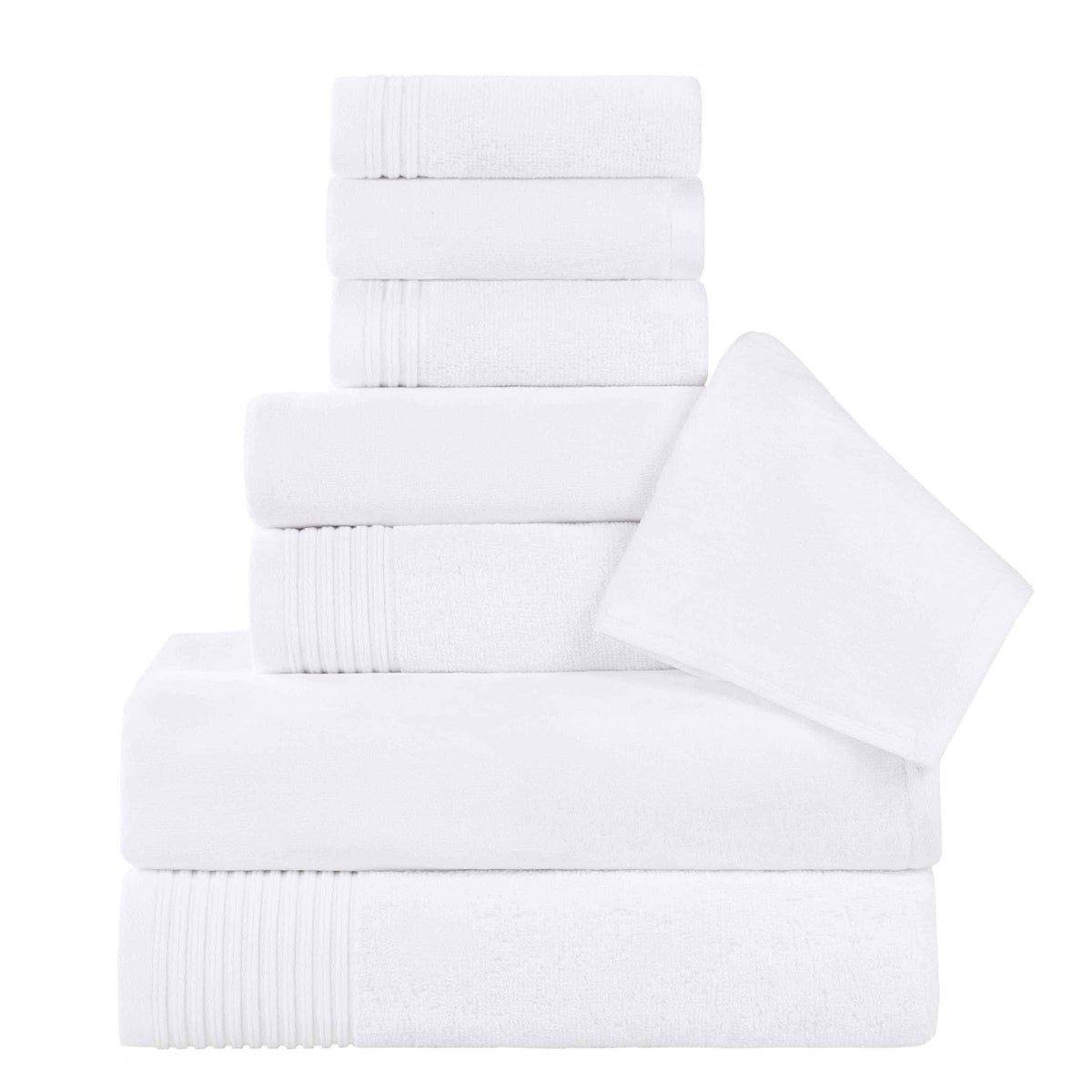 Cotton Marble and Solid Quick Dry 8 Piece Assorted Bathroom Towel Set - Towel Set by Superior