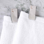 Cotton Marble Solid Jacquard Border Bath Towels Set of 4 - Bath Towel by Superior