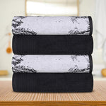 Cotton Marble Solid Jacquard Border Bath Towels Set of 4 - Bath Towel by Superior