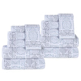 Cotton Modern Geometric Jacquard Plush Absorbent 12 Piece Towel Set - Towel Set by Superior