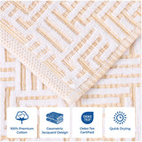 Cotton Modern Geometric Jacquard Plush Absorbent 12 Piece Towel Set - Towel Set by Superior