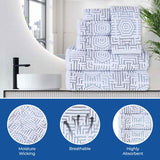 Cotton Modern Geometric Jacquard Plush Absorbent 12 Piece Towel Set - Towel Set by Superior