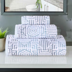 Cotton Modern Geometric Jacquard Plush Absorbent 3-Piece Towel Set - Towel Set by Superior