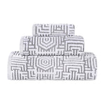 Cotton Modern Geometric Jacquard Plush Absorbent 3-Piece Towel Set - Towel Set by Superior