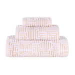 Cotton Modern Geometric Jacquard Plush Absorbent 3-Piece Towel Set - Towel Set by Superior