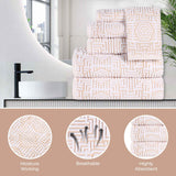 Cotton Modern Geometric Jacquard Plush Absorbent 3-Piece Towel Set - Towel Set by Superior