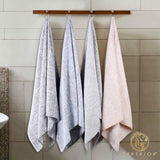 Cotton Modern Geometric Jacquard Plush Absorbent 6 Piece Towel Set - Towel Set by Superior