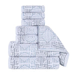 Cotton Modern Geometric Jacquard Plush Absorbent 8 Piece Towel Set - Towel Set by Superior