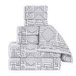 Cotton Modern Geometric Jacquard Plush Absorbent 8 Piece Towel Set - Towel Set by Superior