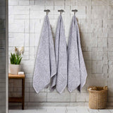 Cotton Modern Geometric Jacquard Plush Absorbent Bath Towel Set of 3 - Bath Towel by Superior