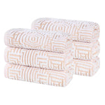 Cotton Modern Geometric Jacquard Plush Absorbent Hand Towel Set of 6 - Hand Towel by Superior