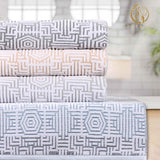 Cotton Modern Geometric Jacquard Plush Absorbent Hand Towel Set of 6 - Hand Towel by Superior