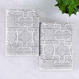 Cotton Modern Geometric Jacquard Plush Bath Sheet Set of 2 - Bath Sheet by Superior