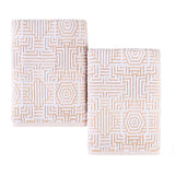 Cotton Modern Geometric Jacquard Plush Bath Sheet Set of 2 - Bath Sheet by Superior